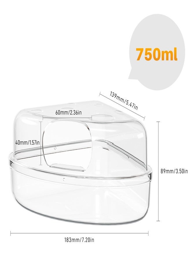 BUCATSTATE Hamster Sand Bath Box - Transparent Critter's Litter Box Sand Bath Shower Room & Digging Container Heighten Version for Guinea Pig Mice Gerbils or Other Small Pets (Small, Transparent) - Image 2